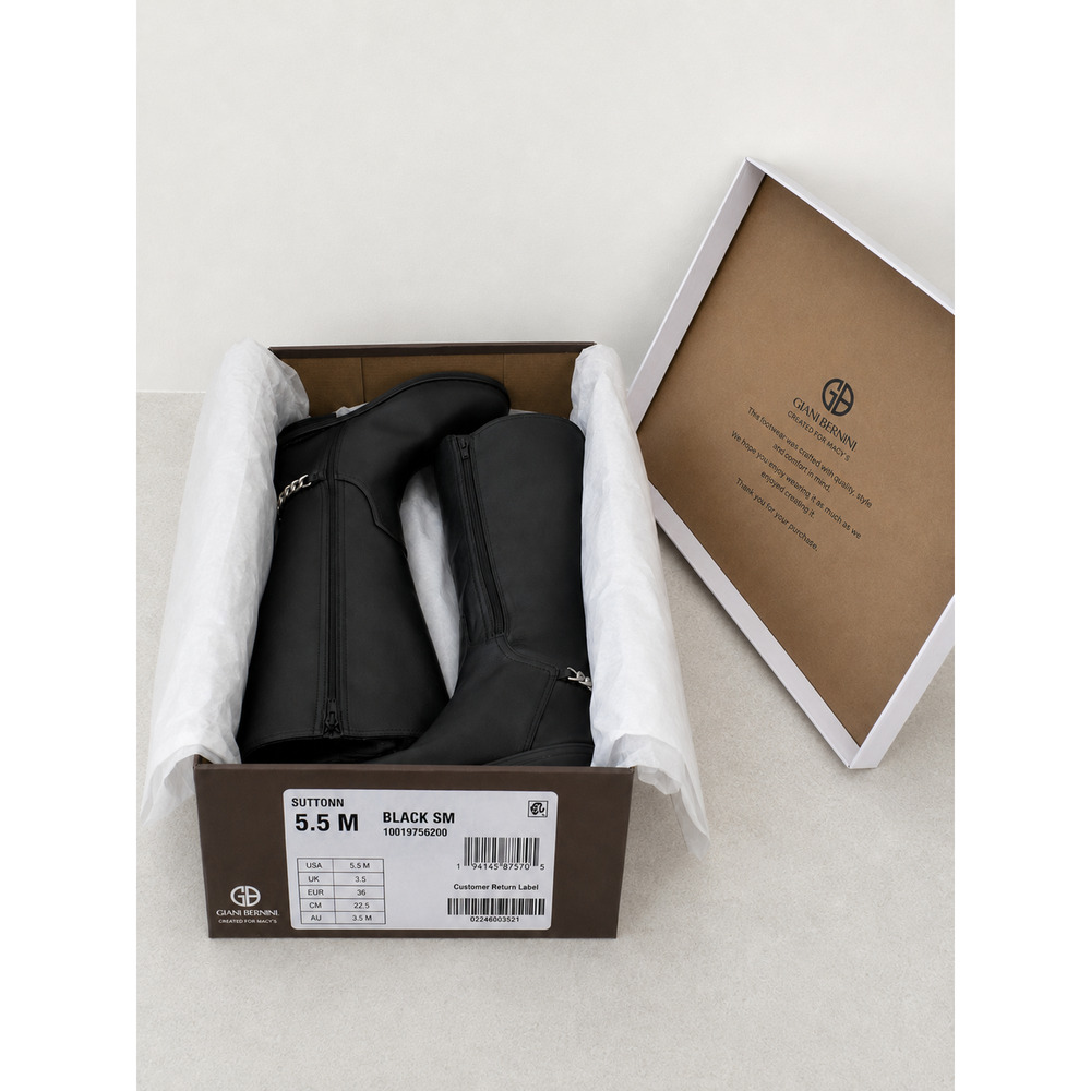 NIB Giani Bernini Suttonn Black Memory Foam Knee High Riding Boots Women’s 5.5M - Picture 7 of 7